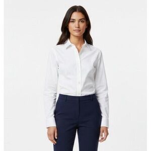 Ralph Lauren Womens White Button Down Shirt Size Small